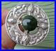 Iona Scottish Sterling Silver Green Agate Celtic Brooch h/m 1959 Robert Allison