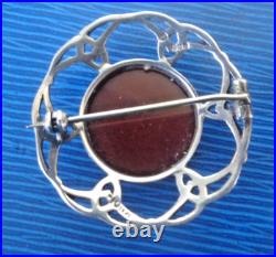 Iona Silver Brooch Scottish Vintage Sterling Carnelian Celtic hm 1973 John Hart Iona Silver Brooch Scottish Vintage Sterling Carnelian Celtic hm 1973 John Hart