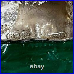 Italian Sterling Silver & Enamel Scottish Terrier Dog Figure Porcelain Ashtray