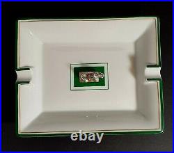 Italian Sterling Silver & Enamel Scottish Terrier Dog Figure Porcelain Ashtray