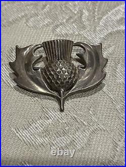 James Avery Arts & Crafts Revival Sterling Silver Scottish Thistle Pin Brooch