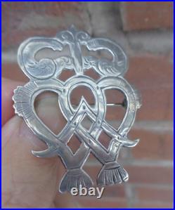 LARGE Orkney Stg Silver Scottish Luckenbooth Brooch h/m 1975 Edinburgh Ola Gorie