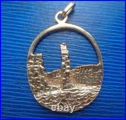 LARGE Scottish 9ct Gold EARLY Pendant Ola Gorie Orkney h/m 1976 OLD MAN OF HOY