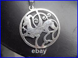 LARGE Scottish Shetland Silver QUENDALE HORSE Pendant h/m 1977 Edinburgh