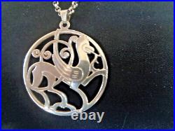 LARGE Scottish Shetland Silver QUENDALE HORSE Pendant h/m 1977 Edinburgh