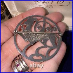 LARGE Scottish Shetland Silver Quendale Horse Brooch Hallmarked Edinburgh