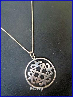 LARGE Scottish Silver EARLY St. Magnus Cross Pendant & Chain Ortak of Orkney
