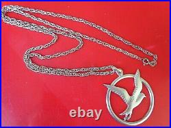 LARGE Scottish Sterling Silver EARLY Seagull Pendant Ola Gorie Orkney h/m 1979