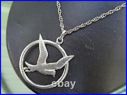 LARGE Scottish Sterling Silver EARLY Seagull Pendant Ola Gorie Orkney h/m 1979