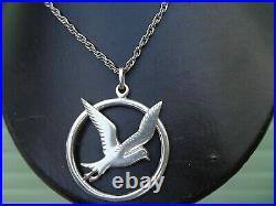 LARGE Scottish Sterling Silver EARLY Seagull Pendant Ola Gorie Orkney h/m 1979