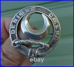 LARGE Scottish Stg Silver Brooch Badge h/m1948 Edin. Thomas Ebbert Clan MELVILLE