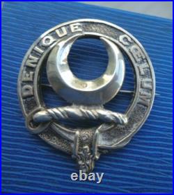 LARGE Scottish Stg Silver Brooch Badge h/m1948 Edin. Thomas Ebbert Clan MELVILLE