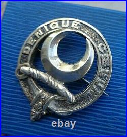LARGE Scottish Stg Silver Brooch Badge h/m1948 Edin. Thomas Ebbert Clan MELVILLE