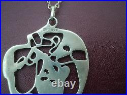 LARGE Scottish Stg. Silver EARLY Abstract Pendant Ola Gorie Orkney h/m 1975