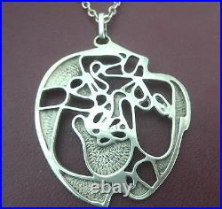 LARGE Scottish Stg. Silver EARLY Abstract Pendant Ola Gorie Orkney h/m 1975