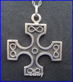 LARGE Scottish Stg. Silver EARLY Burrian Cross Pendant Ola Gorie Orkney h/m 1972