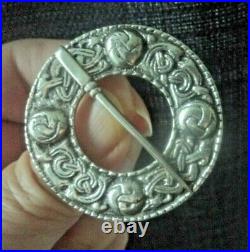 LARGE Sterling Silver Scottish Iona Brooch Alexander Ritchie 1960s Dawson Bowman