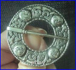 LARGE Sterling Silver Scottish Iona Brooch Alexander Ritchie 1960s Dawson Bowman