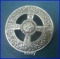 LARGE Stg. Silver Scottish Iona Brooch Alexander Ritchie c. 1960s Prioress Anna