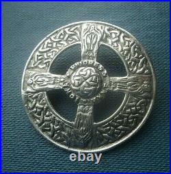 LARGE Stg. Silver Scottish Iona Brooch Alexander Ritchie c. 1960s Prioress Anna