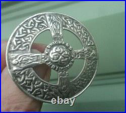 LARGE Stg. Silver Scottish Iona Brooch Alexander Ritchie c. 1960s Prioress Anna