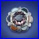Large Antique Victorian Scottish Silver Amethyst & Agate Brooch