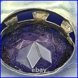 Large Antique Victorian Scottish Silver Amethyst & Agate Brooch