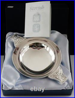 Large Boxed Scottish Sterling Silver Quaich, Hallmarked Edinburgh 2003