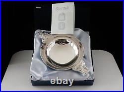 Large Boxed Scottish Sterling Silver Quaich, Hallmarked Edinburgh 2003