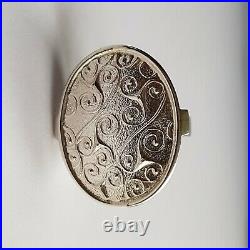 Large Ola Gorie Silver Stroma Ring Commision One Off Box Scottish