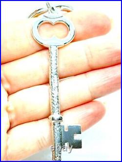 Large Rare Hamilton & Inches Scottish Hammered Sterling Silver Key Ring 30.4 gr