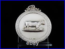 Large Scottish Sterling Silver Farming Agricultural Medal, Best Cow in Milk 1847
