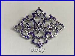 Large Victorian Enameled Silver Scottish Luckenbooth Sweetheart Brooch BEAUTFULL