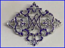 Large Victorian Enameled Silver Scottish Luckenbooth Sweetheart Brooch BEAUTFULL