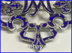 Large Victorian Enameled Silver Scottish Luckenbooth Sweetheart Brooch BEAUTFULL