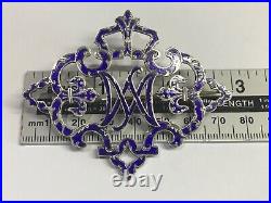 Large Victorian Enameled Silver Scottish Luckenbooth Sweetheart Brooch BEAUTFULL