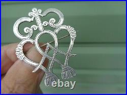 Large Victorian Silver Scottish Luckenbooth Sweetheart Brooch h/m 1896 Chester