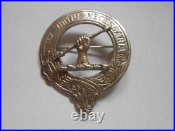 Large sterling silver scottish hallmarked COLLEY family armorial clan brooch