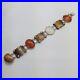 Late 1800 Victorian Antique Scottish Agate Sterling Silver Bracelet