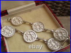 Lovely Vintage Scottish Malcolm Grey Sterling Silver Magnus Cross Bracelet