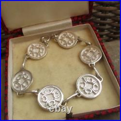 Lovely Vintage Scottish Malcolm Grey Sterling Silver Magnus Cross Bracelet