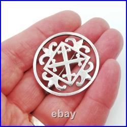 MALCOLM GRAY Scottish Sterling Silver Brooch St Magnus Celtic Shawl Pin