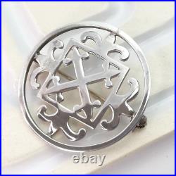 MALCOLM GRAY Scottish Sterling Silver Brooch St Magnus Celtic Shawl Pin