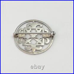 MALCOLM GRAY Scottish Sterling Silver Brooch St Magnus Celtic Shawl Pin