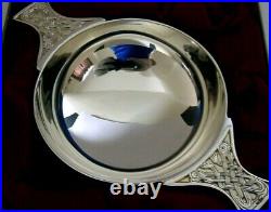 MINT SCOTTISH BOXED SOLID STERLING SILVER WHISKY CUP QUAICH CUP 1995 72g CELTIC