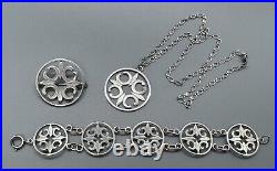 Malcolm Gray Scottish 925 Sterling Silver Cross Set Bracelet Pendant & Brooch