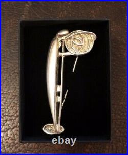 Margaret Charles Rennie Mackintosh Hallmarked Scottish Silver Brooch Pin Rose