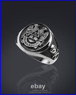 Masonic Ring Freemason AASR Silver 925 Scottish rite 32rd degree Ancient Free