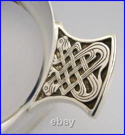Mint Scottish Solid Sterling Silver Celtic Whisky Quaich Cup 1997 Arts & Crafts