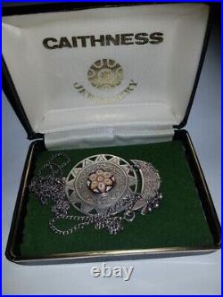 Modernist scottish celtic Caithness Millefiori Sterling Silver Necklace Pendant